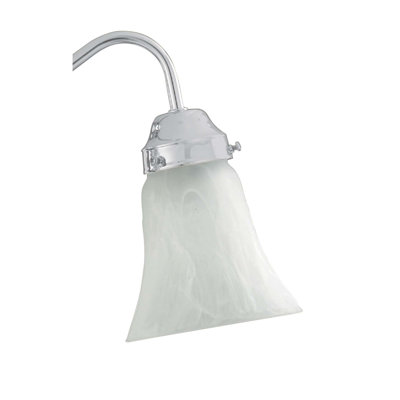 4.88" H Glass Bell Ceiling Fan Fitter Shade ( Screw On ) in White