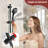 SUMERAIN Rain Bathroom Complete Shower System with 3 Setting Spray Handheld Shower, Shower Faucet Set with Slide Bar-113055986