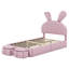Upholstered Platform Bed with Cartoon Ears Shaped Headboard and Light-113005507-113005500