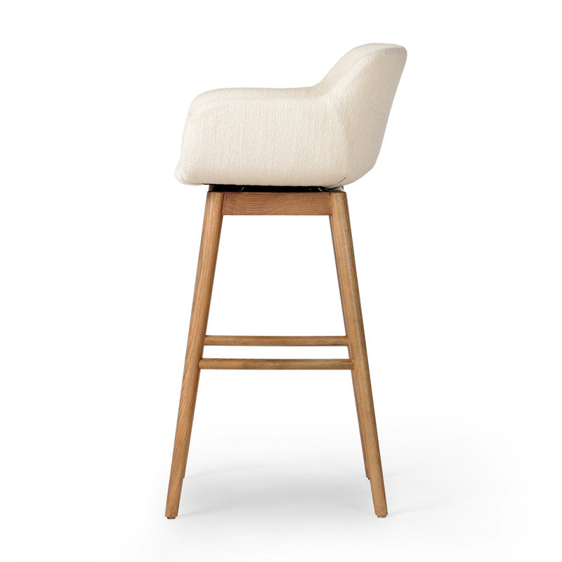 Hannah Swivel Stool, Counter Stool (26.5" Seat Height), Sonoma Chestnut/Genuine Leather, Amber Ash