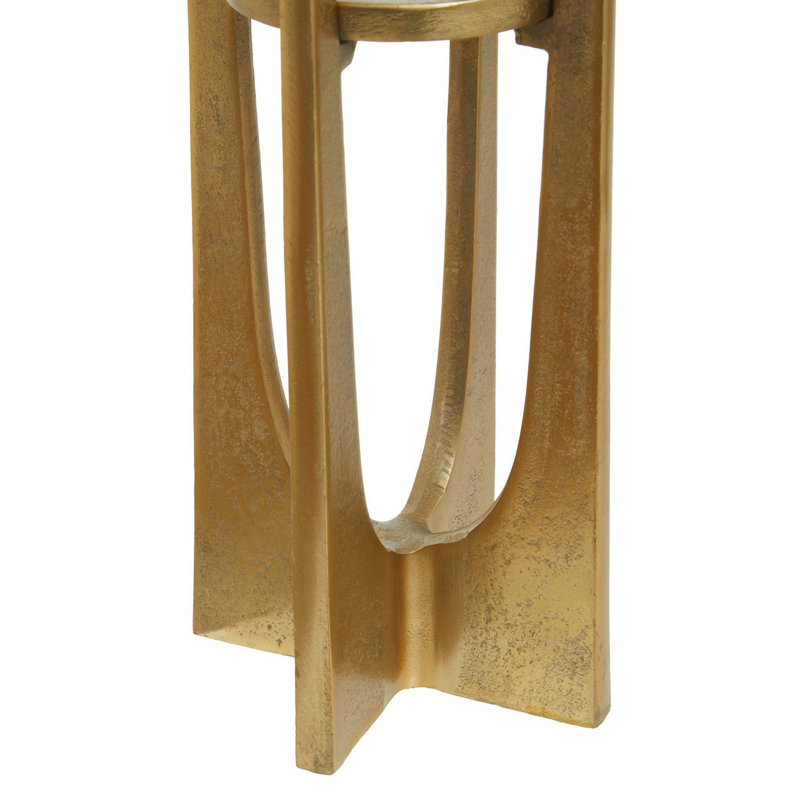 Kamakou Metal Tabletop Tealight Holder, 31cm H x 12cm W x 12cm D, Gold