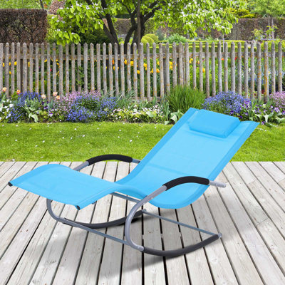 Abdurraheem Zero Gravity Rocking Chair Outdoor Chaise Lounge Chair Recliner Rocker with Detachable Pillow by Wade Logan