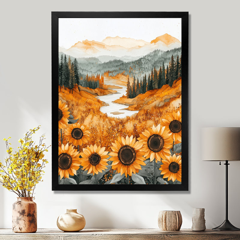 Doanh - impressions sur toile florales, Noir, noir, noir, noir, H 20 po x l 12 po, Reproduction encadrée sans passe-partout