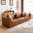 118.5” Leather Upholstered Oversized Seating Sofa With Reversible Cushions-97769886