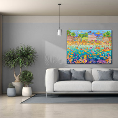 'Tropical Swim Party' by Andrea Strongwater Canvas Wall Art