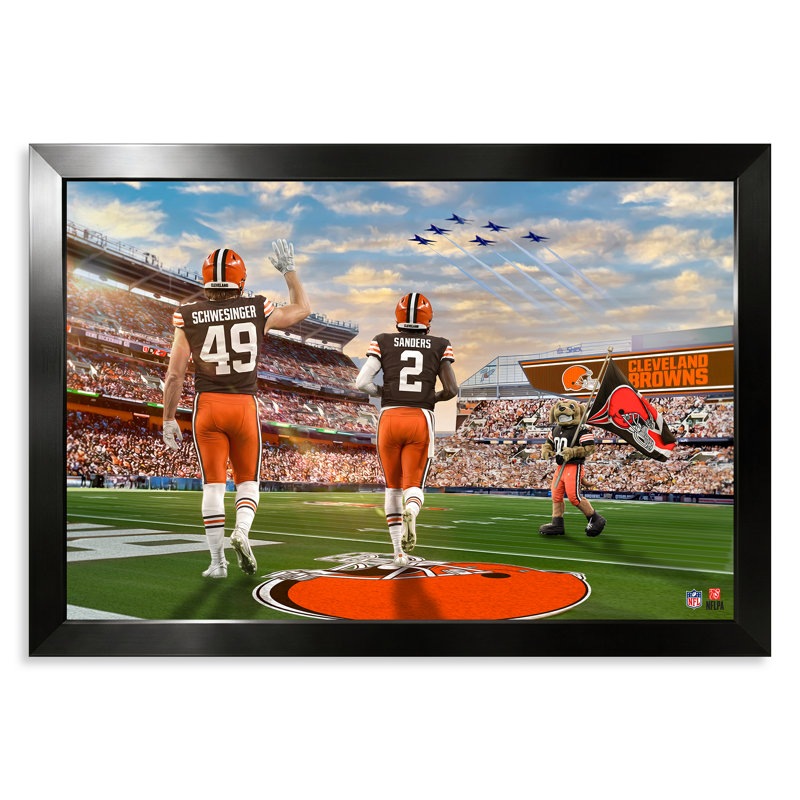 NFL GREEN BAY PACKERS 2 JOUEURS 27 "X 39" IMPRIMÉ EN CADRE, NFL Cleveland Browns