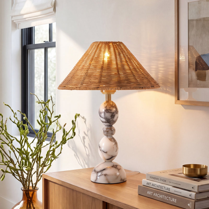 Naveen 16" Sculpted Marble Table Lamp