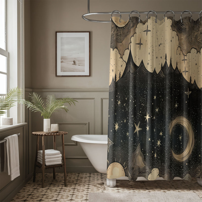 Moonlight Reflections - Premium Shower Curtain, 74"H x 71"W