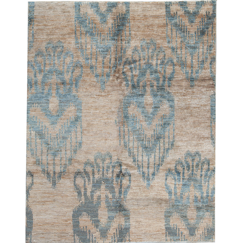 Tapis bleu de haute qualité noué à la main