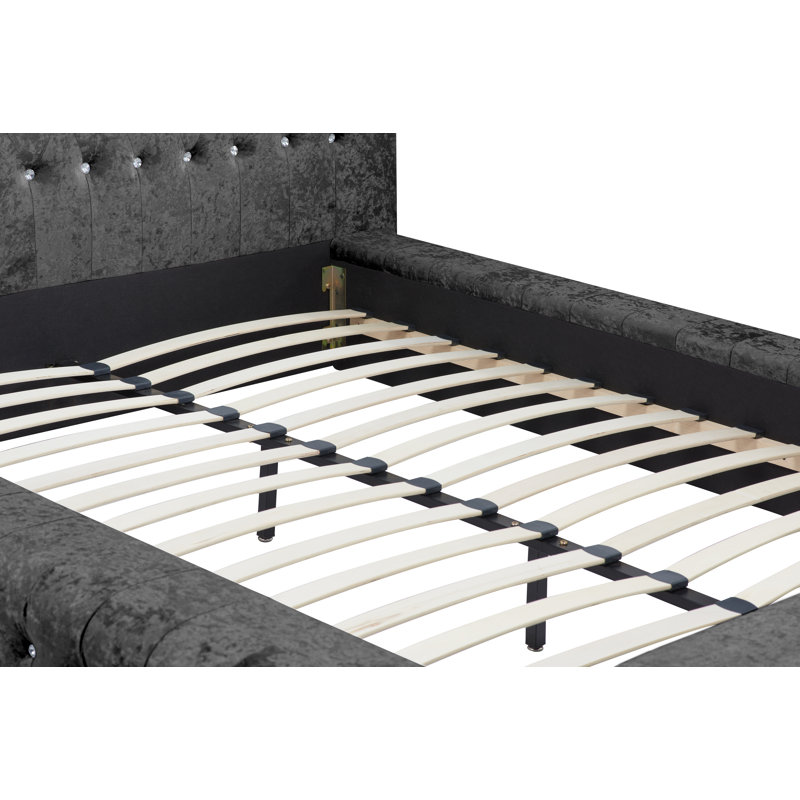 Benning Upholstered Bed Frame, Black, Super King (6')
