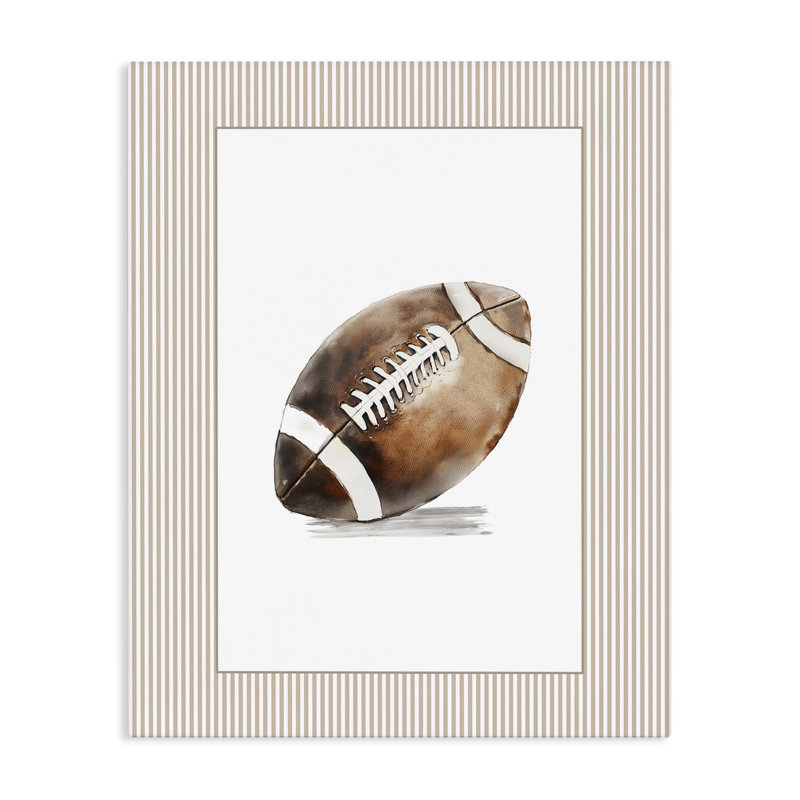 Toile de football rétro, design par Christine Simpson Art, H 30 po x l 24 po