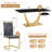 Aurora Morden Mid-Century 63" Rectangular Dining Table Set with Faux Leather Chairs-1561072166-1562151069