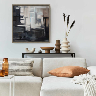 Subtil Abstract Contemporary Shapes Framed Canvas - Decor