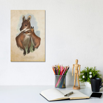 Vintage Red-Necked Wallaby by Aged Pixel - Gallery-Wrapped Canvas Giclée on Canvas