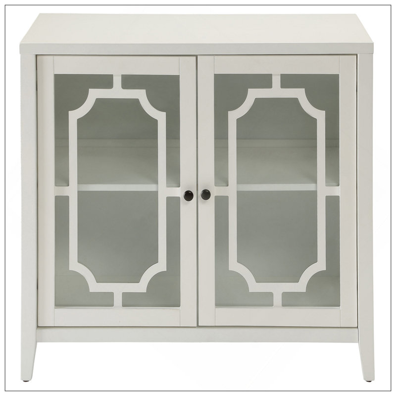 Console blanche avec 2 portes