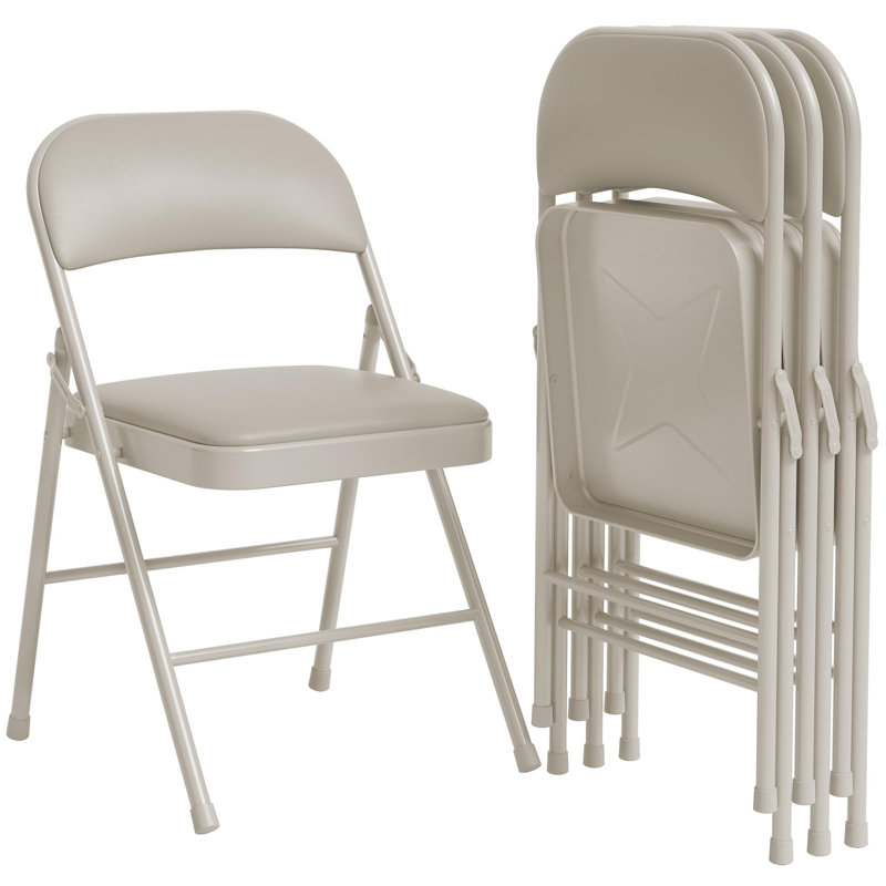 Polyurethane Patio Folding Chair Folding Chair Set, Beige