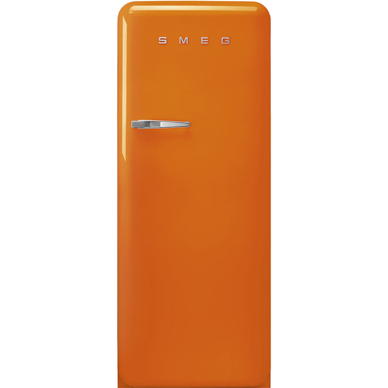 SMEG 50s Style 24'' Top Freezer 9.92 cu. ft. Refrigerator, Orange, Right