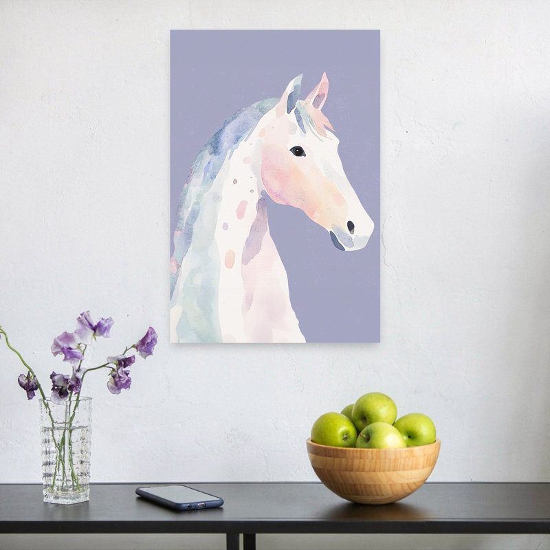 «Pastel Dream Horse», impression d'art mural lavande, H 24 po x l 16 po