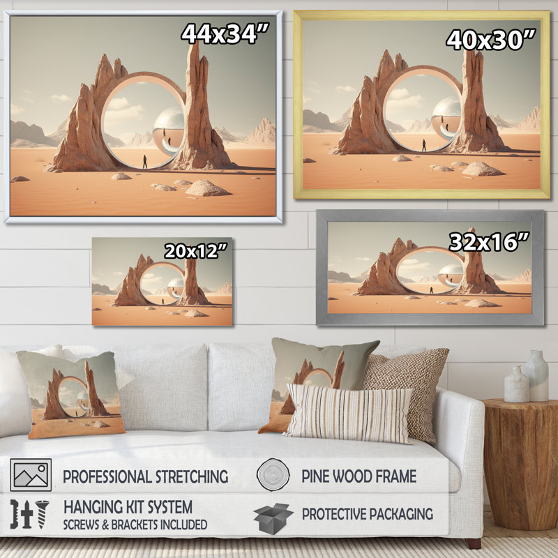 Art mural surréalisme, Toile tendue, H 34 po x l 44 po x P 1,5 po