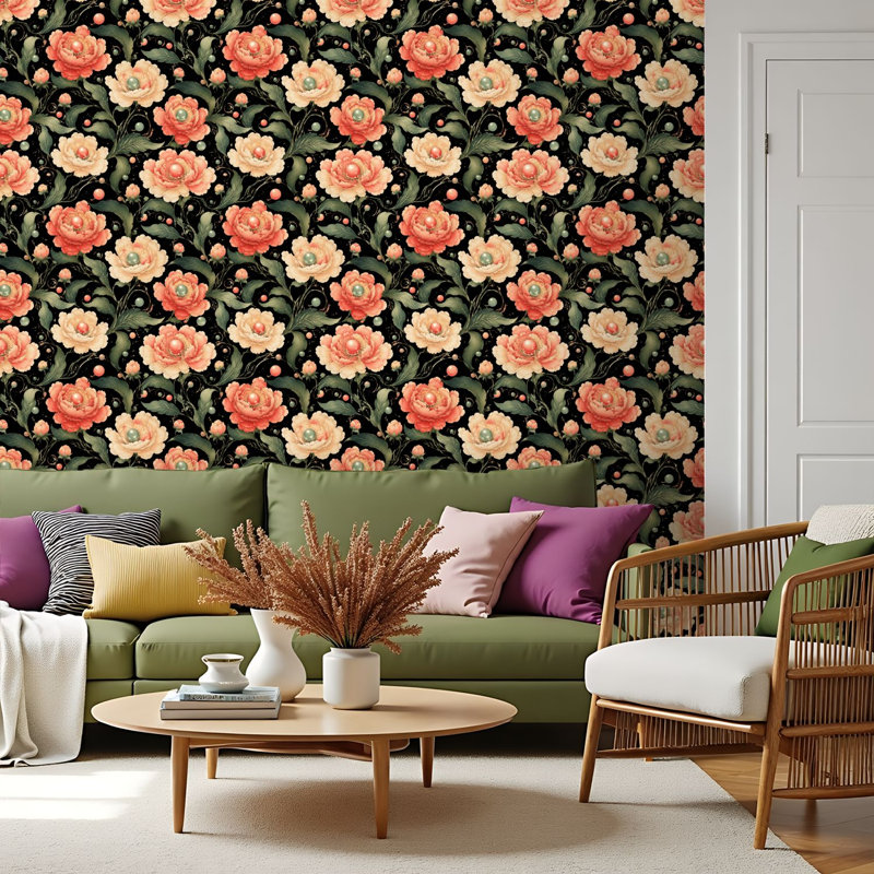 Papier peint auto-adhésif avec papier peint adhésif Mystical, L 117,6 po x l 17,5 po
