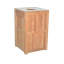 Solid Teak Wood Outdoor Trash Can With Door and Bin - 23 Gallons