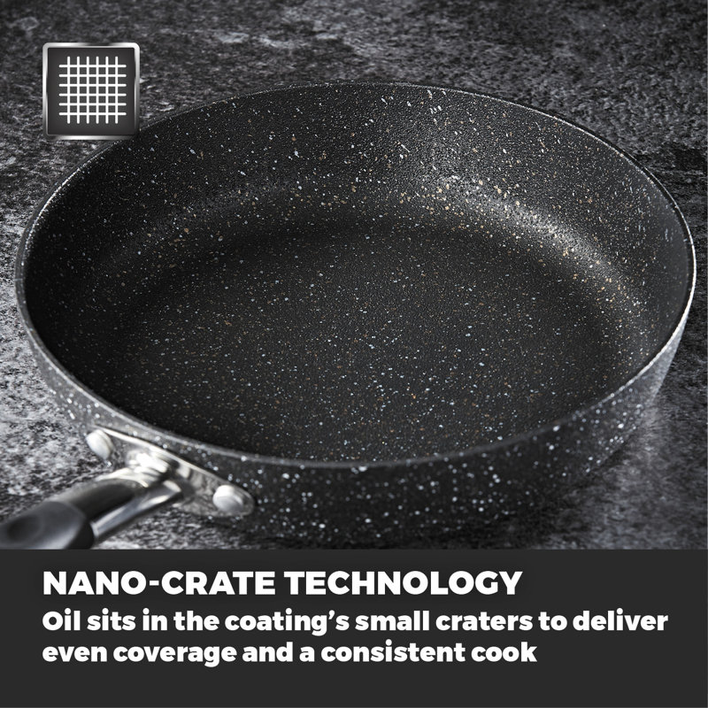 Tower Precision 20-28cm Non-Stick Forged Aluminium Frying Pan with Black Diamond Coating, Soft Grip Handle, 20cm
