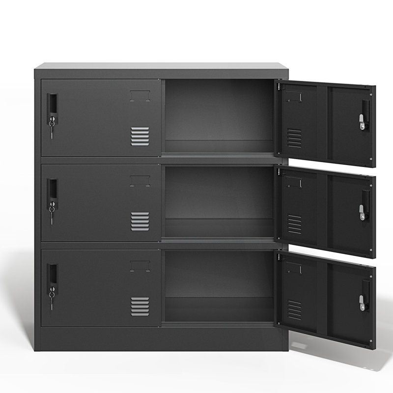 Armoire de rangement moderne à 6 portes pour employés, casiers en métal, armoire d'appoint