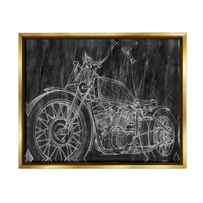 " Motorcycle Sketch " by Ethan Harper Painting Print