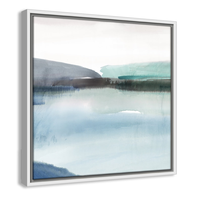 " Slide Away II " by Isabelle Z, 17.5" H x 17.5" W x 2" D, White Canvas