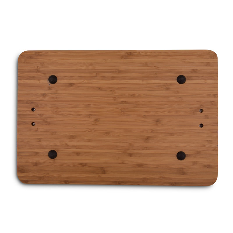 Arthur Court Western Bamboo Wood Carving Board with Aluminum Longhorn Handles