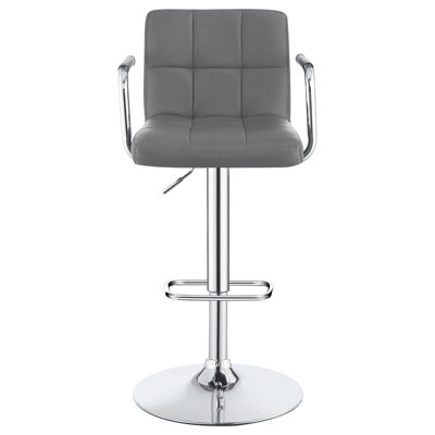 Chrome Adjustable Bar Stool With Arms
