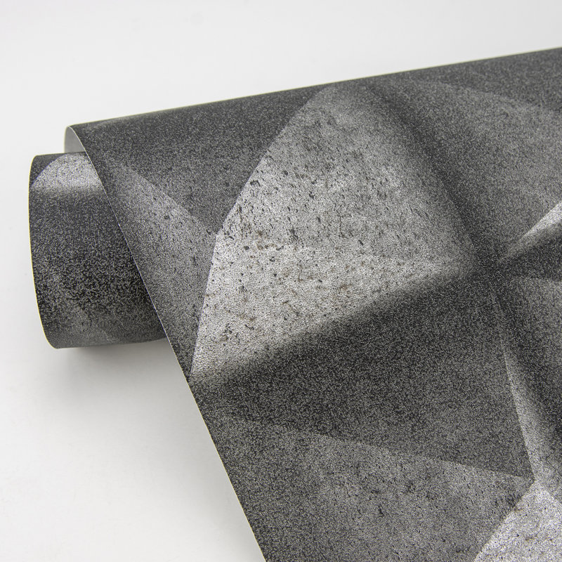 Dax Grey 3D Geometric Wallpaper, Black