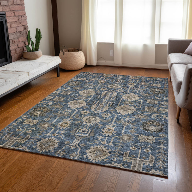 Myda Washable Oriental Indoor / Outdoor Rug, Rectangle 3' x 5'