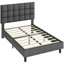 Size Modern Upholstered Bed Frame with Adjustable Square Tufted Headboard-99170190-125812896