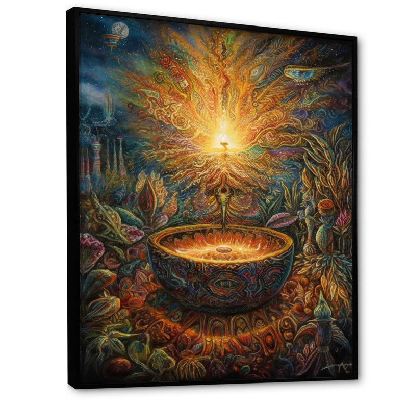 Célébration au paradis de Pâques - impression, Cadre flottant noir, H 44 po x l 34 po