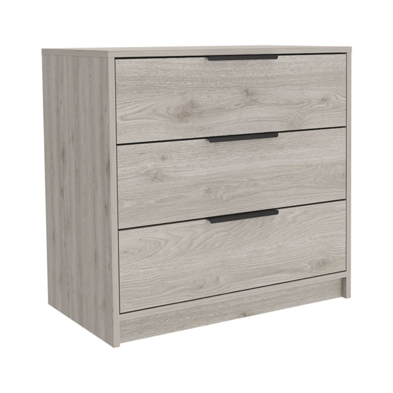 28" Light Grey Three Drawer Dresser