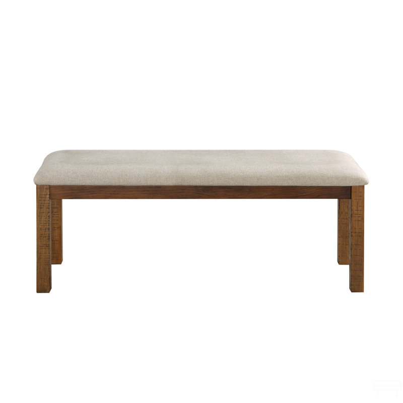 Bench 1Pc Beige Upholstered Seat Transitional Kitchen