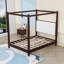 Wooden Canopy Platform Bed with Headboard and Slats-1573713229-1573713228
