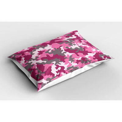 Gray/Pink Polyester Microfiber Piece Sham