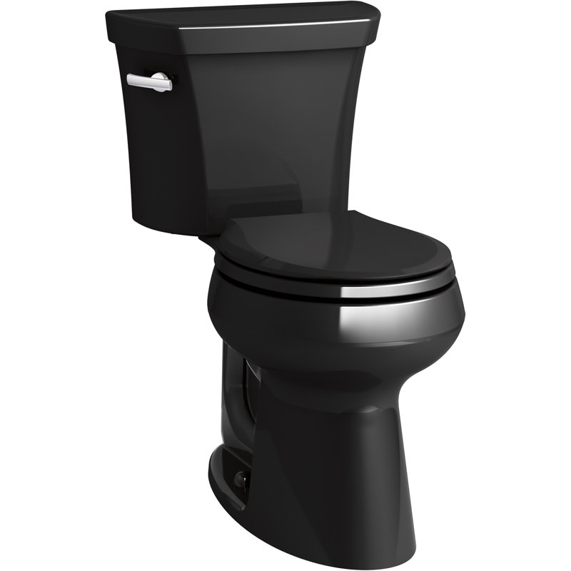 Highline 1.28 GPF Water Efficient Round Two-Piece toilet (Seat Not Included), Black