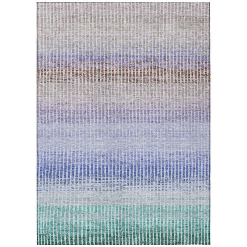 Machine Washable Indoor/Outdoor Jouett ACN2313 Stripes Rug, Rectangle 8' x 10'