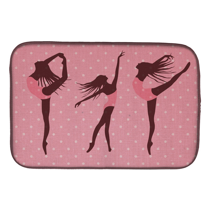 Tapis de séchage à linge de danseurs, Rose / blanc