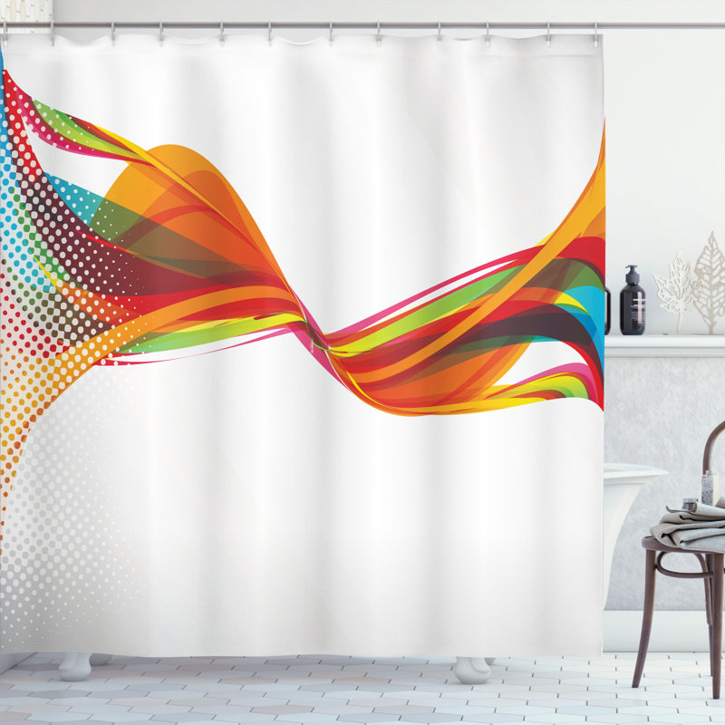 Rideau de douche en arc-en-ciel simple pixel details, H 84 po x l 69 po