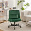Chaise de bureau en velours vert avec accoudoirs Criss Cross-744035997