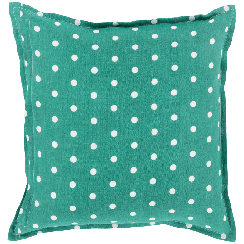 Polka Dot Polka Dots Pillow Cover, 20" x 20", Emerald