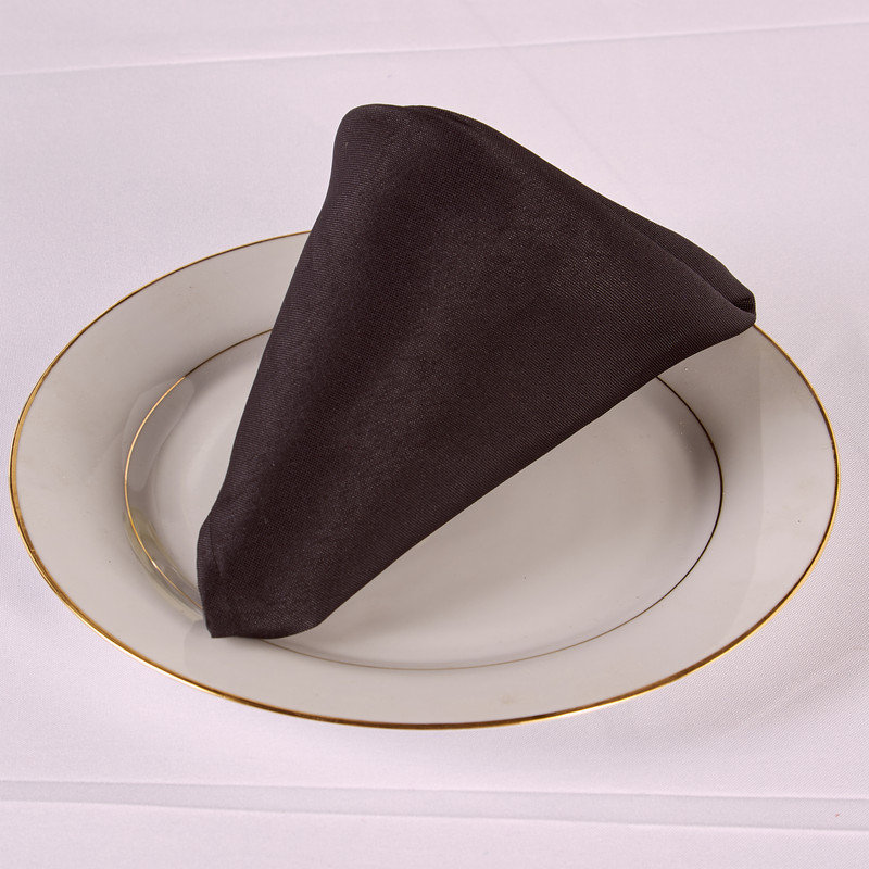 Nowayton Polyester Solid Colour Square Napkin, Black