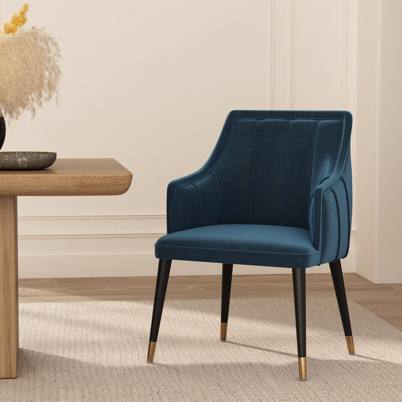 Fauteuil de salle à manger Eda, Bleu minuit