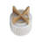 8" CHEVRON PLANTER W/ WOOD STAND, BEIGE