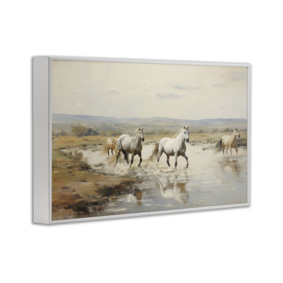 «Free Horses Courir», estampe numérique encadrée par Petal Prints Design
