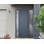 Porte d'entrée extérieure prémontée en acier Deux 0729 Gris graphite, fenêtre latérale extérieure avec inserts en acier inoxydable, style moderne, peinte - L 36 + 14 x H 80 - Ouverture à droite vers l'intérieur-111445184-111445183